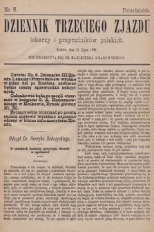 Dziennik Trzeciego Zjazdu Lekarzy i Przyrodników Polskich. 1881, nr 5
