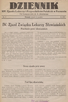 Dziennik XIV. Zjazdu Lekarzy i Przyrodników Polskich. 1933, nr 2