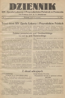 Dziennik XIV. Zjazdu Lekarzy i Przyrodników Polskich. 1933, nr 5