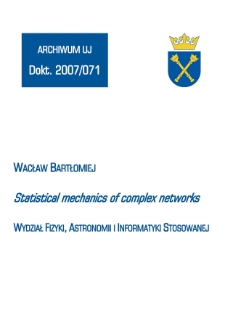 Statistical mechanics of complex networks