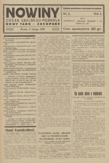 Nowiny : organ skalnego Podhala : Nowy Targ - Zakopane. R. 1, 1928, nr 2