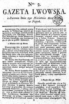Gazeta Lwowska. 1811, nr 2
