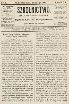 Szkolnictwo : organ nauczycieli ludowych. 1905, nr 5