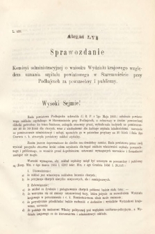 [Kadencja III, sesja III, al. 56] Alegata do Sprawozdań Stenograficznych z Trzeciej Sesyi Trzeciego Peryodu Sejmu Krajowego Królestwa Galicyi i Lodomeryi wraz z Wielkiem Księstwem Krakowskiem z roku 1872. Alegat 56