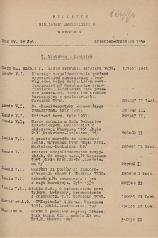 Biuletyn Biblioteki Jagiellońskiej w Krakowie. R. 4, 1952, nr 2-3 kwiecień - wrzesień
