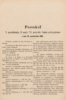 [Kadencja VI, sesja II, pos. 7] Protokół 7. posiedzenia 2. sesyi, VI. peryodu Sejmu galicyjskiego