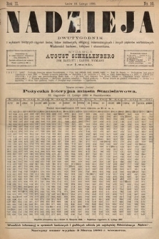 Nadzieja : dwutygodnik z wykazem bieżących ciągnień losów, listów zastawnych, obligacyj indemnizacyjnych innych papierów wartościowych : wiadomości bankowe, kolejowe, ekonomiczne. 1886, nr 10
