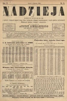 Nadzieja : dwutygodnik z wykazem bieżących ciągnień losów, listów zastawnych, obligacyj indemnizacyjnych innych papierów wartościowych : wiadomości bankowe, kolejowe, ekonomiczne. 1886, nr 21