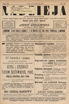 Nadzieja : dwutygodnik z wykazem bieżących ciągnień losów, listów zastawnych, obligacyj indemnizacyjnych innych papierów wartościowych : wiadomości bankowe, kolejowe, ekonomiczne. 1887, nr 50