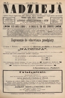 Nadzieja : dwutygodnik z wykazem bieżących ciągnień losów, listów zastawnych, obligacyj indemnizacyjnych innych papierów wartościowych : wiadomości bankowe, kolejowe, ekonomiczne. 1894, nr 204