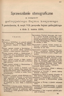 [Kadencja VII, sesja IV, pos. 7] Sprawozdanie Stenograficzne z Rozpraw Galicyjskiego Sejmu Krajowego. 7. Posiedzenie 4. Sesyi VII. Peryodu Sejmu Galicyjskiego