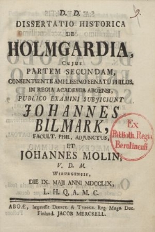Dissertatio Historica De Holmgardia. P. 2