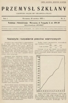 Przemysł Szklany : czasopismo Związku Hut Szklanych w Polsce. 1935, nr 2