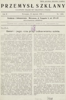 Przemysł Szklany : czasopismo Związku Hut Szklanych w Polsce. 1936, nr 1
