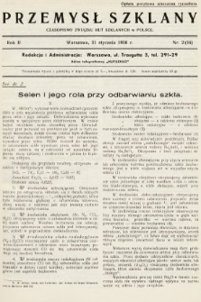 Przemysł Szklany : czasopismo Związku Hut Szklanych w Polsce. 1936, nr 2