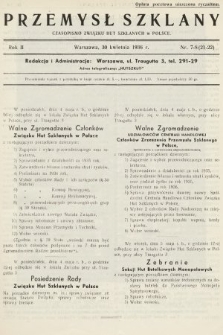 Przemysł Szklany : czasopismo Związku Hut Szklanych w Polsce. 1936, nr 7-8