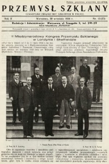 Przemysł Szklany : czasopismo Związku Hut Szklanych w Polsce. 1936, nr 13
