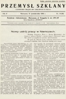 Przemysł Szklany : czasopismo Związku Hut Szklanych w Polsce. 1936, nr 14