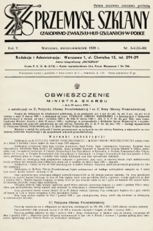 Przemysł Szklany : czasopismo Związku Hut Szklanych w Polsce. 1939, nr 3