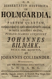 Dissertatio Historica De Holmgardia. P. 4