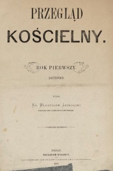 Przegląd Kościelny. 1879, spis rzeczy