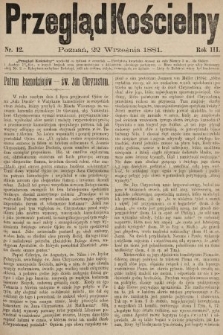 Przegląd Kościelny. 1881, nr 12