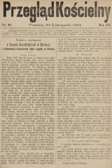 Przegląd Kościelny. 1881, nr 19