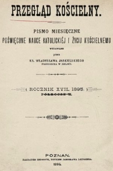 Przegląd Kościelny. 1895, spis rzeczy półtocze II