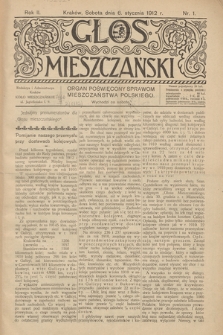 Glos Mieszczański : organ poświęcony sprawom mieszczaństwa polskiego. R. 2, 1912, nr 1