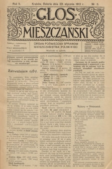 Glos Mieszczański : organ poświęcony sprawom mieszczaństwa polskiego. R. 2, 1912, nr 3