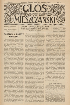 Glos Mieszczański : organ poświęcony sprawom mieszczaństwa polskiego. R. 2, 1912, nr 7