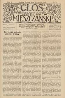 Glos Mieszczański : organ poświęcony sprawom mieszczaństwa polskiego. R. 2, 1912, nr 11