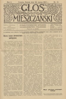 Glos Mieszczański : organ poświęcony sprawom mieszczaństwa polskiego. R. 2, 1912, nr 12