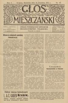 Glos Mieszczański : organ poświęcony sprawom mieszczaństwa polskiego. R. 2, 1912, nr 16