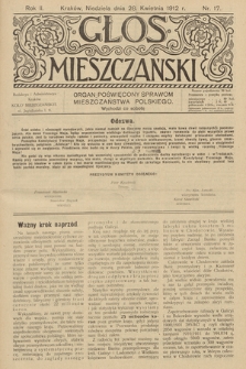 Glos Mieszczański : organ poświęcony sprawom mieszczaństwa polskiego. R. 2, 1912, nr 17