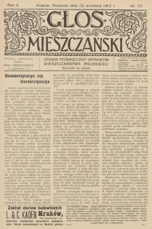 Glos Mieszczański : organ poświęcony sprawom mieszczaństwa polskiego. R. 2, 1912, nr 37