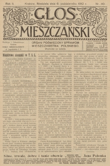 Glos Mieszczański : organ poświęcony sprawom mieszczaństwa polskiego. R. 2, 1912, nr 40