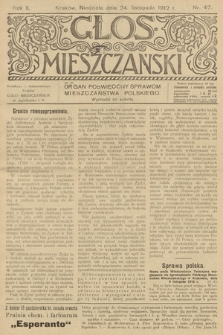 Glos Mieszczański : organ poświęcony sprawom mieszczaństwa polskiego. R. 2, 1912, nr 47