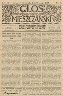 Glos Mieszczański : organ poświęcony sprawom mieszczaństwa polskiego. R. 3, 1913, nr 6