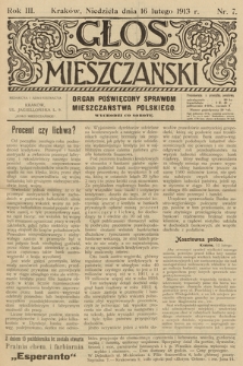 Glos Mieszczański : organ poświęcony sprawom mieszczaństwa polskiego. R. 3, 1913, nr 7