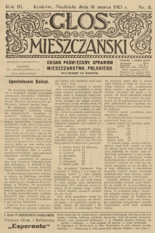 Glos Mieszczański : organ poświęcony sprawom mieszczaństwa polskiego. R. 3, 1913, nr 11