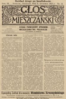 Glos Mieszczański : organ poświęcony sprawom mieszczaństwa polskiego. R. 3, 1913, nr 14