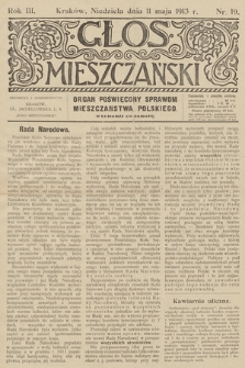 Glos Mieszczański : organ poświęcony sprawom mieszczaństwa polskiego. R. 3, 1913. nr 19
