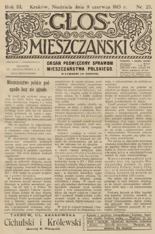 Glos Mieszczański : organ poświęcony sprawom mieszczaństwa polskiego. R. 3, 1913, nr 23