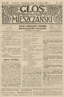 Glos Mieszczański : organ poświęcony sprawom mieszczaństwa polskiego. R. 3, 1913, nr 28