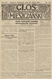 Glos Mieszczański : organ poświęcony sprawom mieszczaństwa polskiego. R. 3, 1913, nr 29