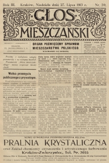 Glos Mieszczański : organ poświęcony sprawom mieszczaństwa polskiego. R. 3, 1913, nr 30