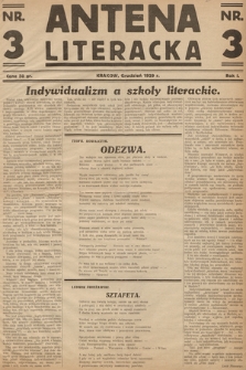 Antena Literacka. 1929, nr 3