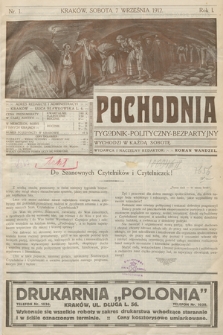 Pochodnia : tygodnik polityczny bezpartyjny. R. 1, 1912, nr 1