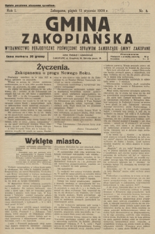 Gmina Zakopiańska : wydawnictwo perjodyczne poświęcone sprawom samorządu gminy Zakopane. R. 1. 1928, nr 4